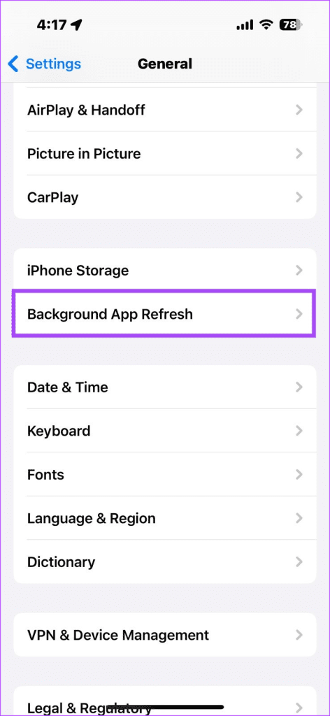Background Apps Refresh in iPhone