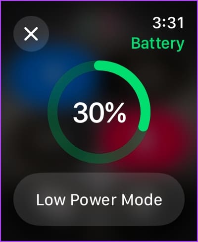 Battery Expanded Apple Watch Control Centre