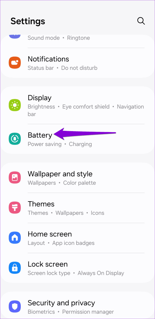 Battery Settings on Android 1