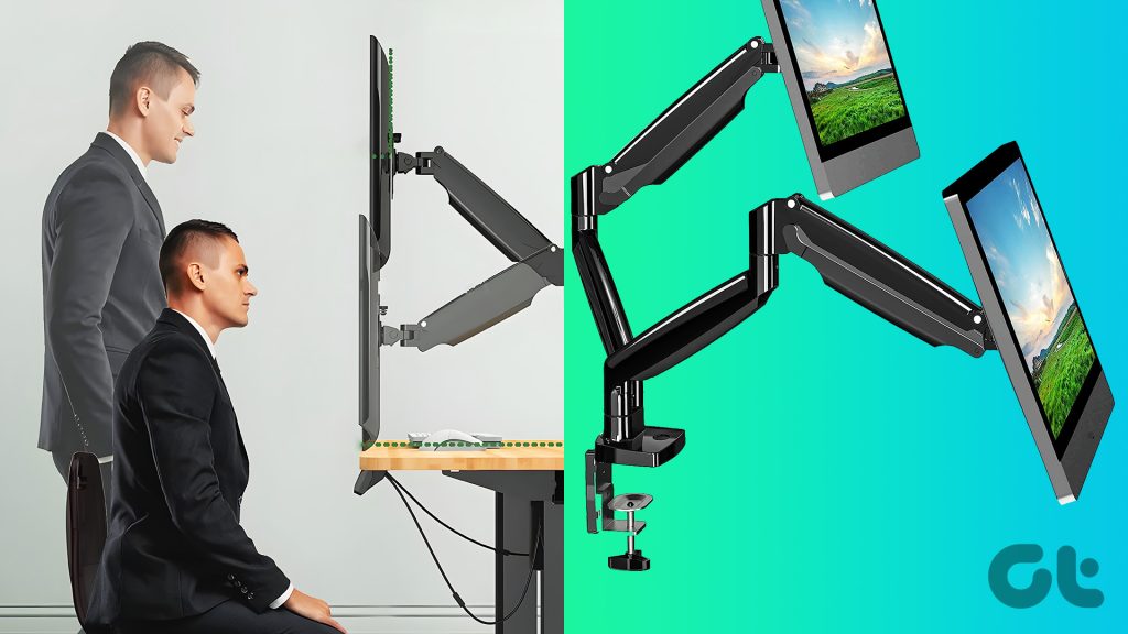 Monitor arms for standing desks