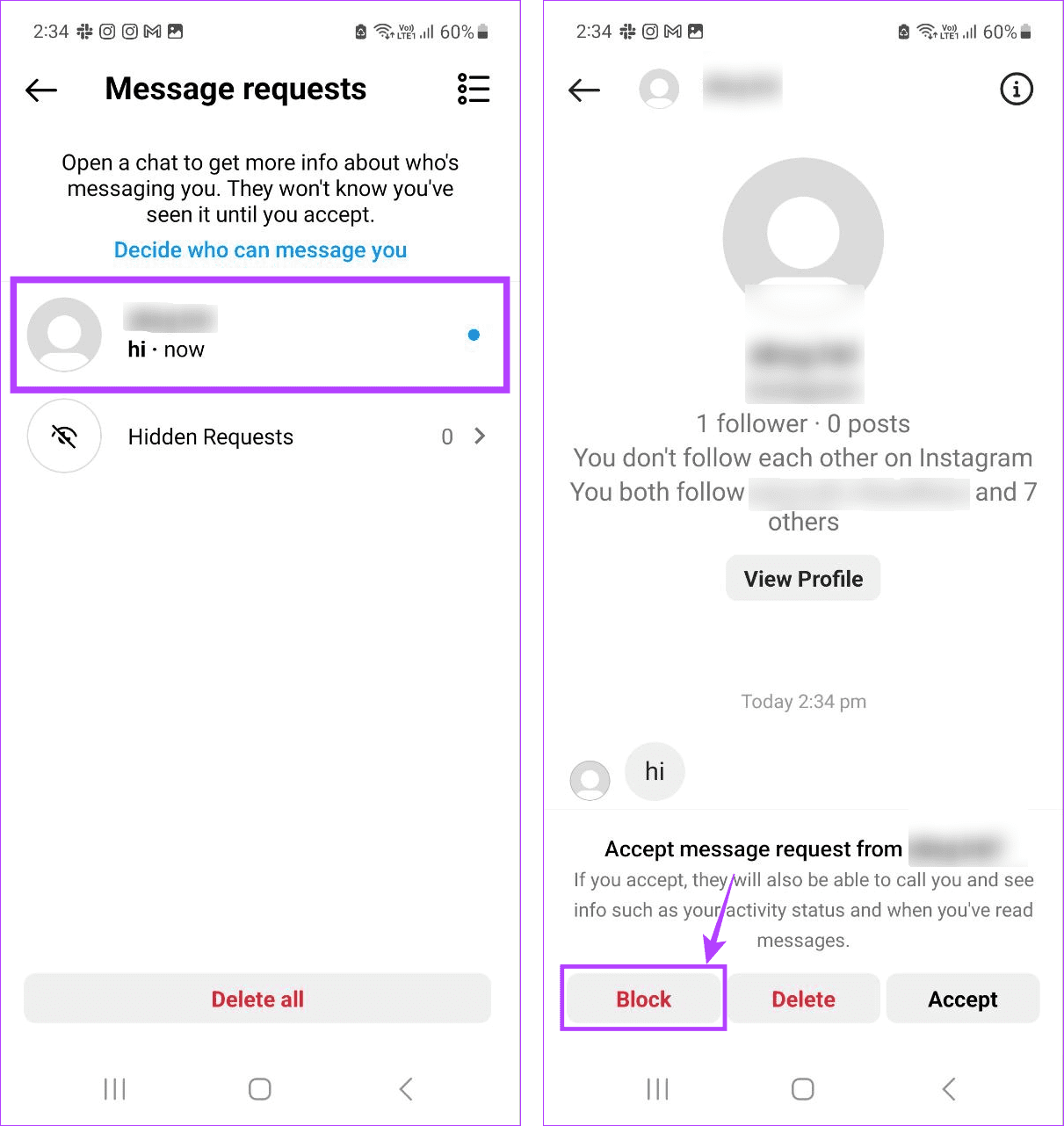 Block unknown messages