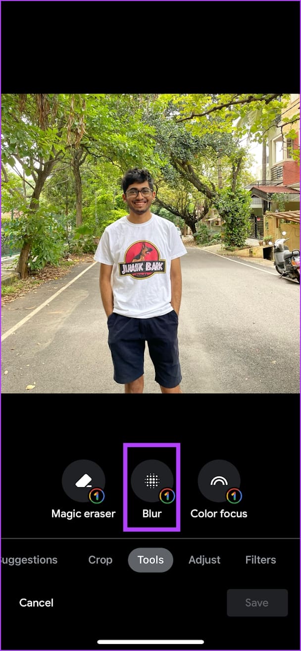Blur on Google Photos