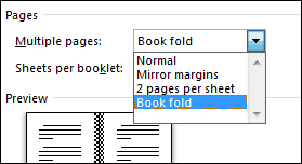 Booklet Word 2013 Page Setup Book Fold