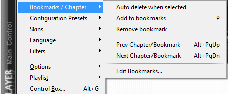 Bookmark Chapter Options