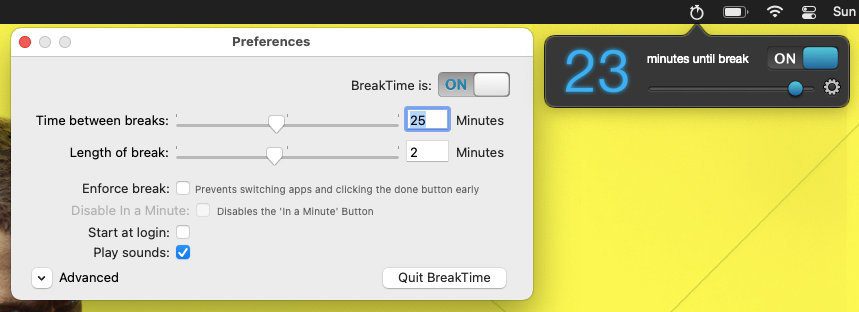 Break Time Pomodoro Timer Mac app