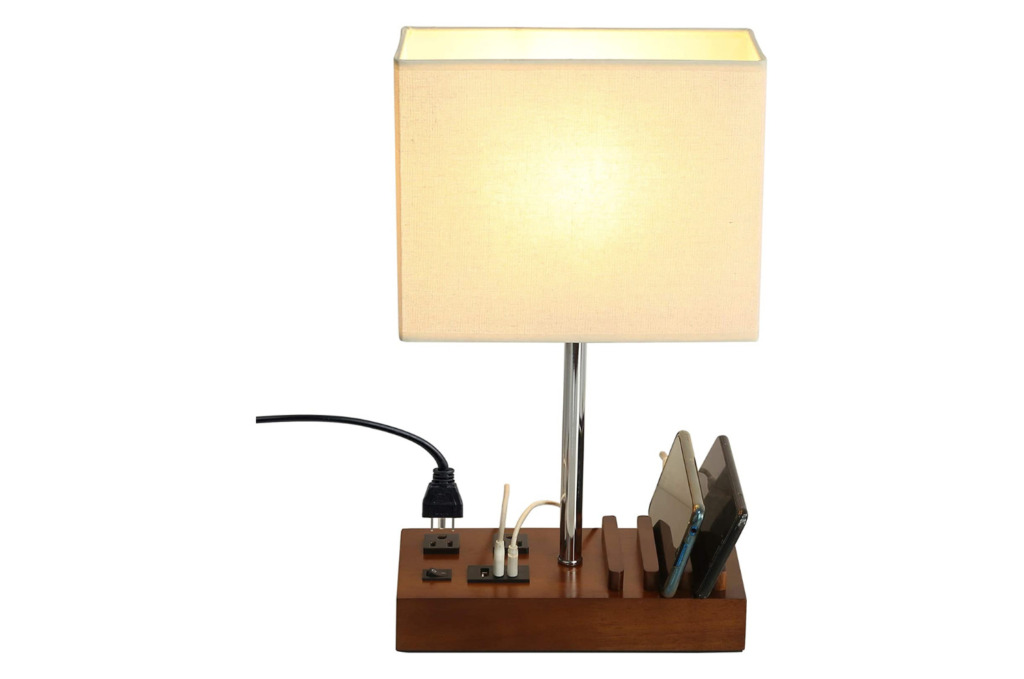 Briever Bedside Table Lamp With USB