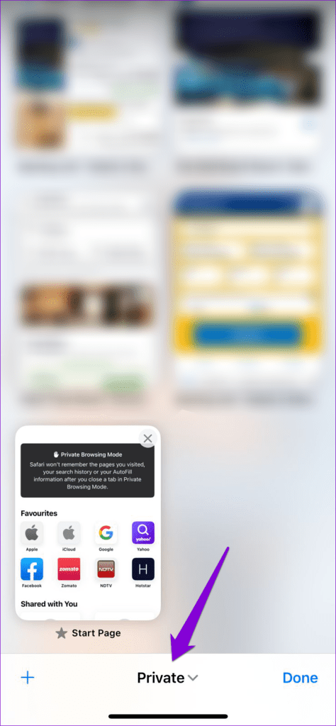 Browser Tabs in Safari for iPhone
