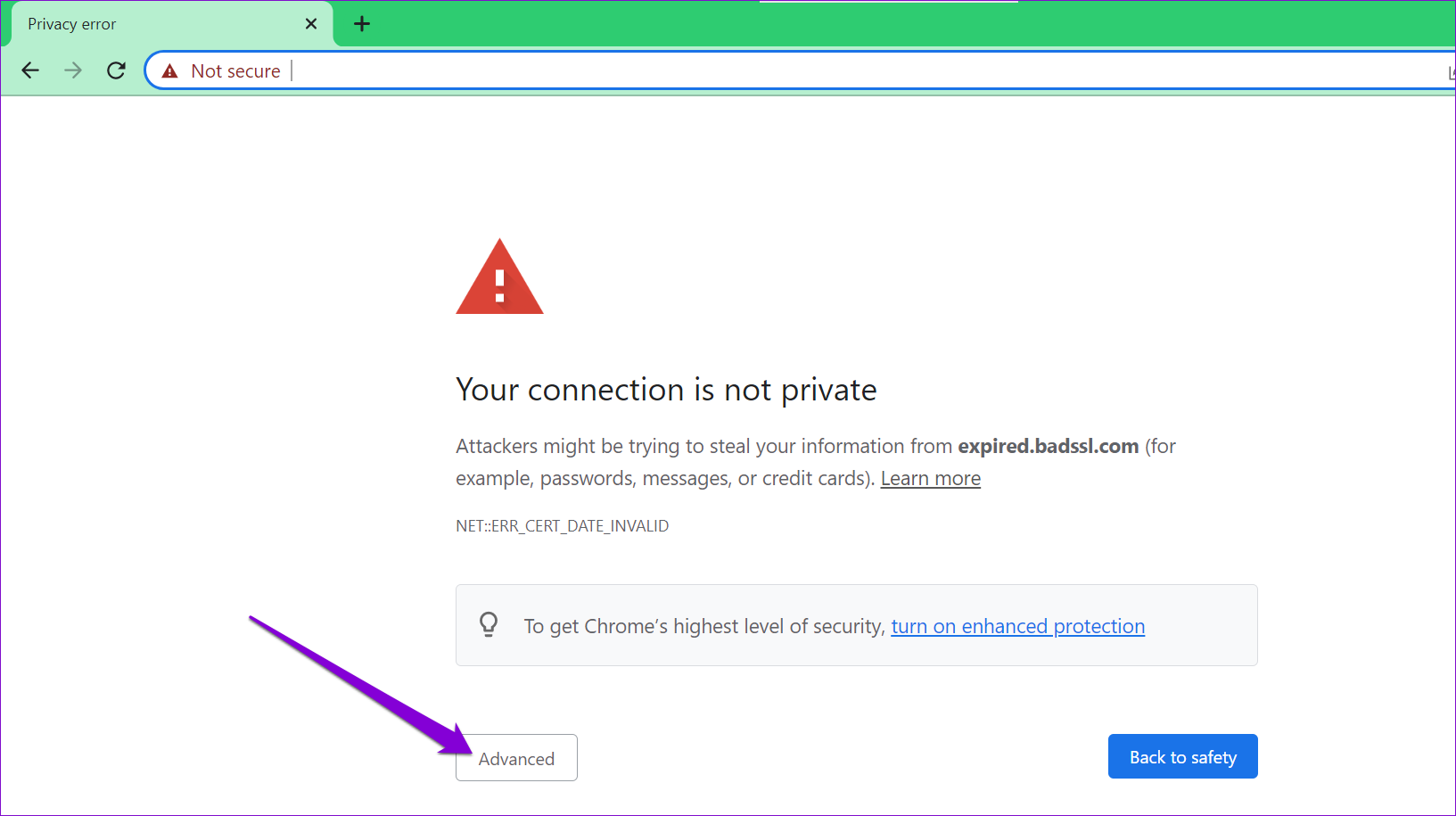 Bypass Connection Error in Chrome