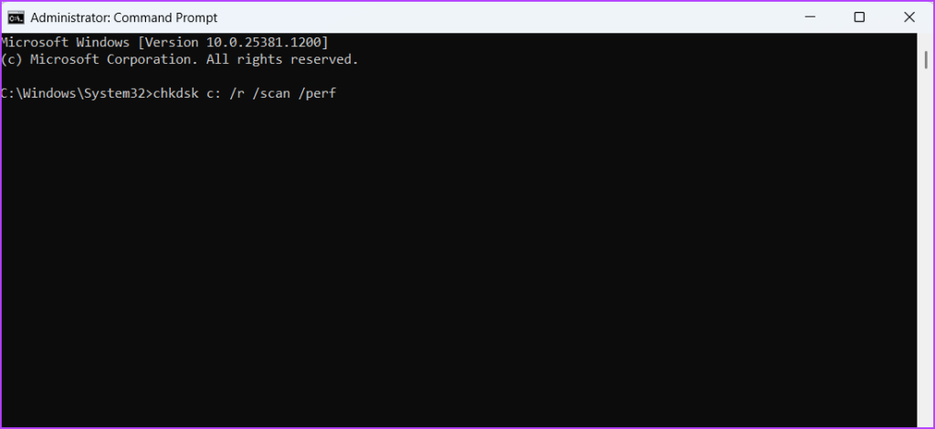 CHKDSK command in Command Prompt