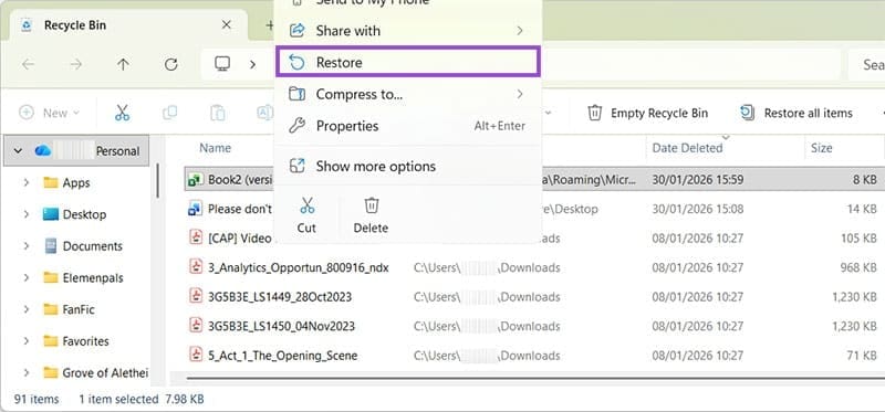 Can I Restore Deleted Excel Files 3