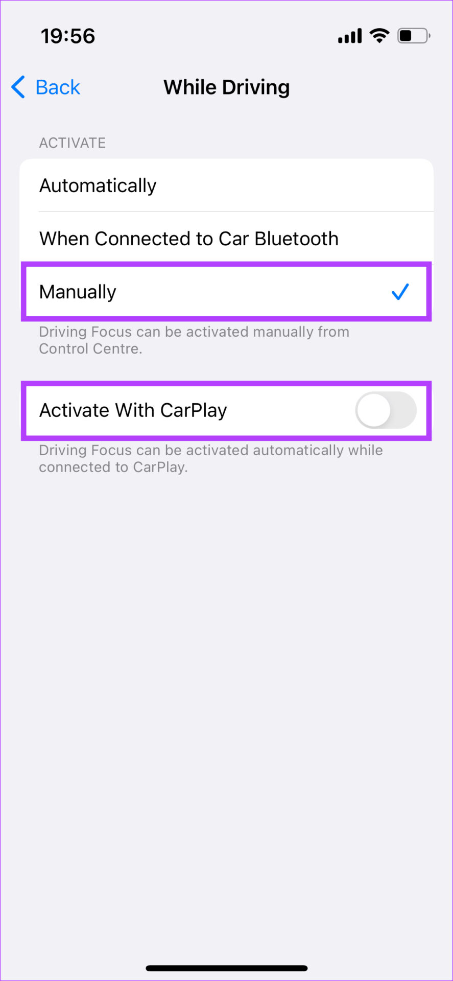 manually activate carplay
