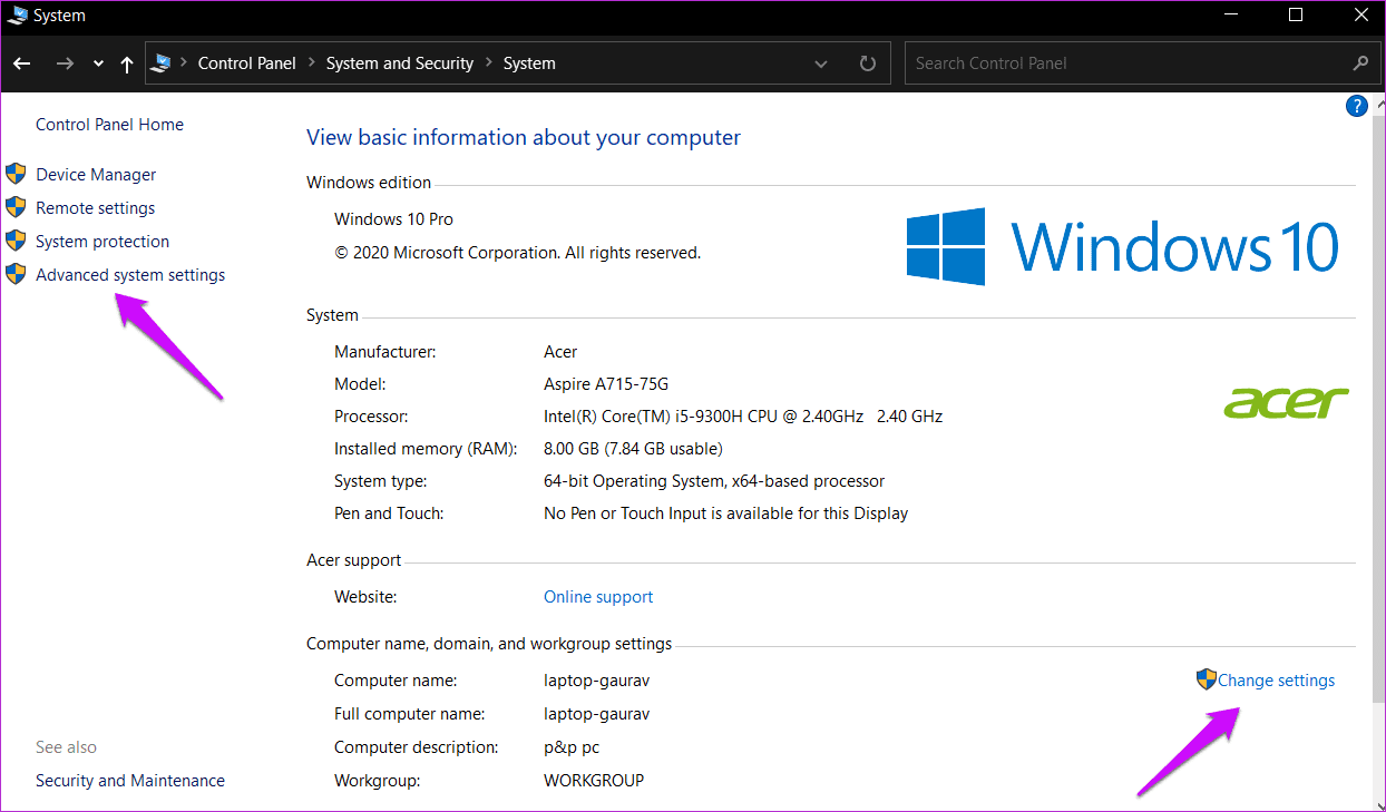 Change Computer Name in Windows 10 4