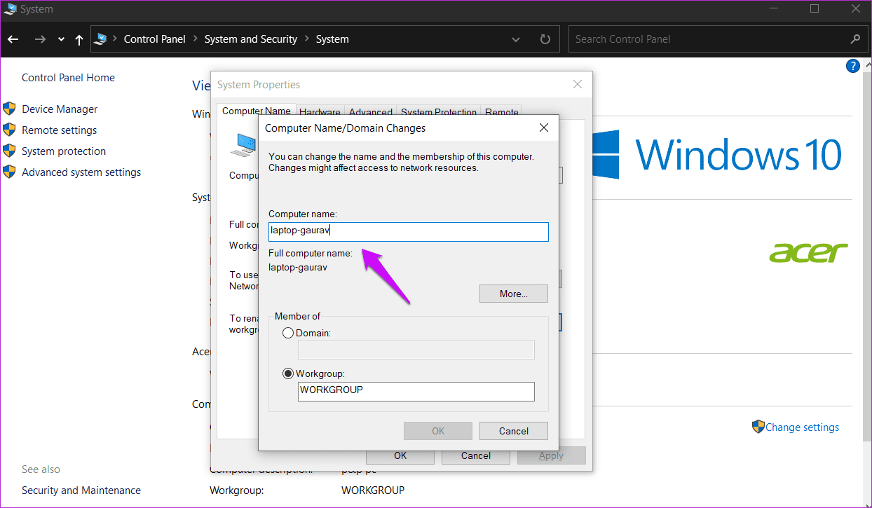 Change Computer Name in Windows 10 6