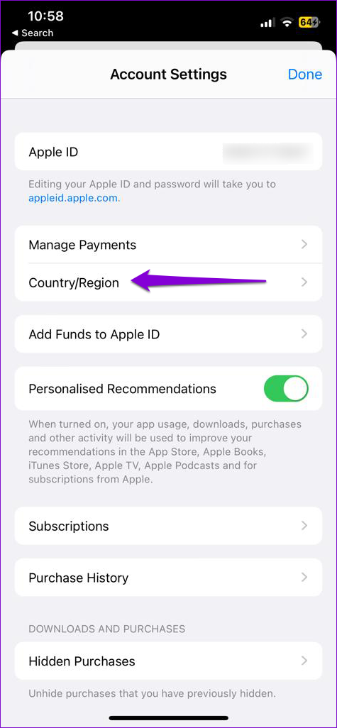 Change Country or Region in App Store - 2