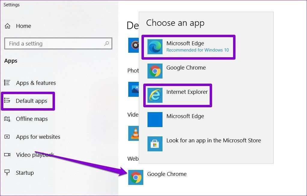 Change Default App on Windows 10