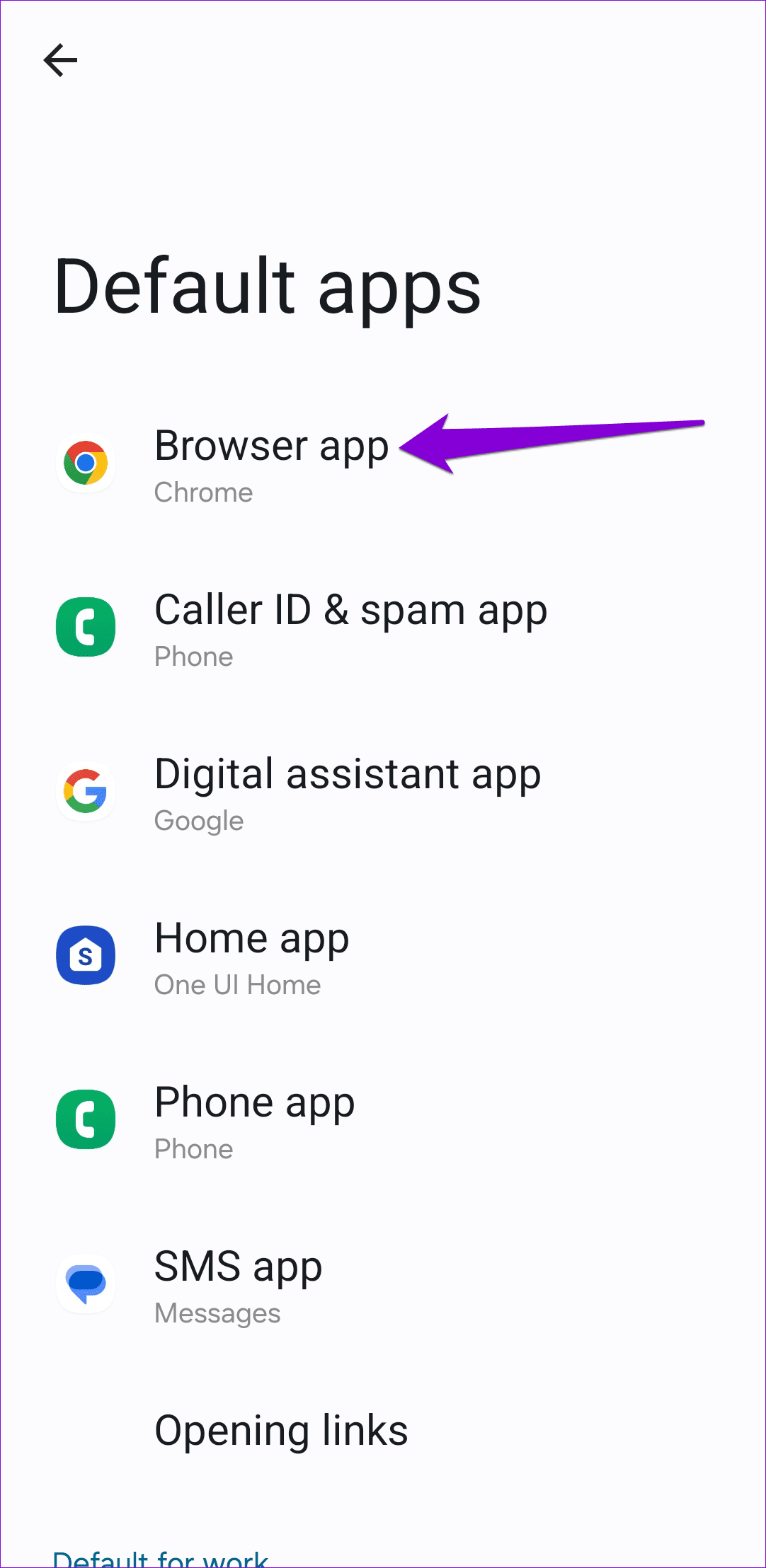 Change Default Browser on Android 2