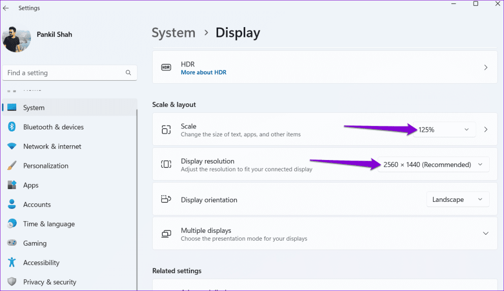 Change Display Scale and Resolution on Windows