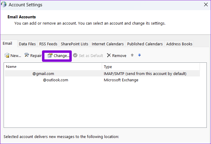 Change Email Settings Outlook