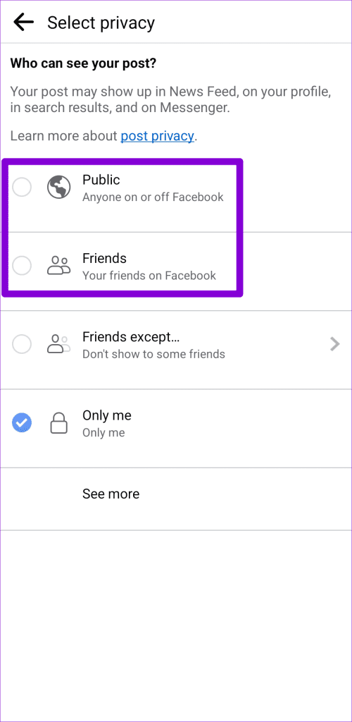 Change Facebook Post Visibility