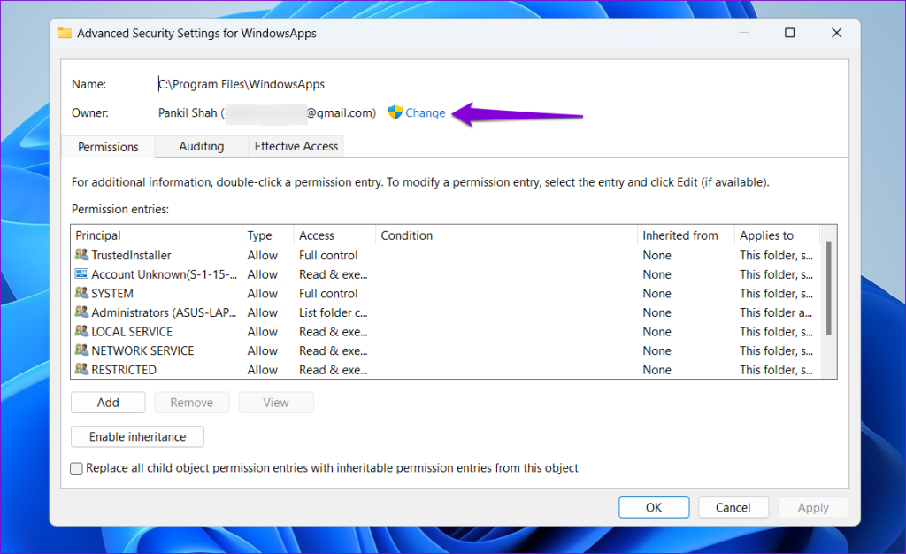 Change Program Files Permissions on Windows