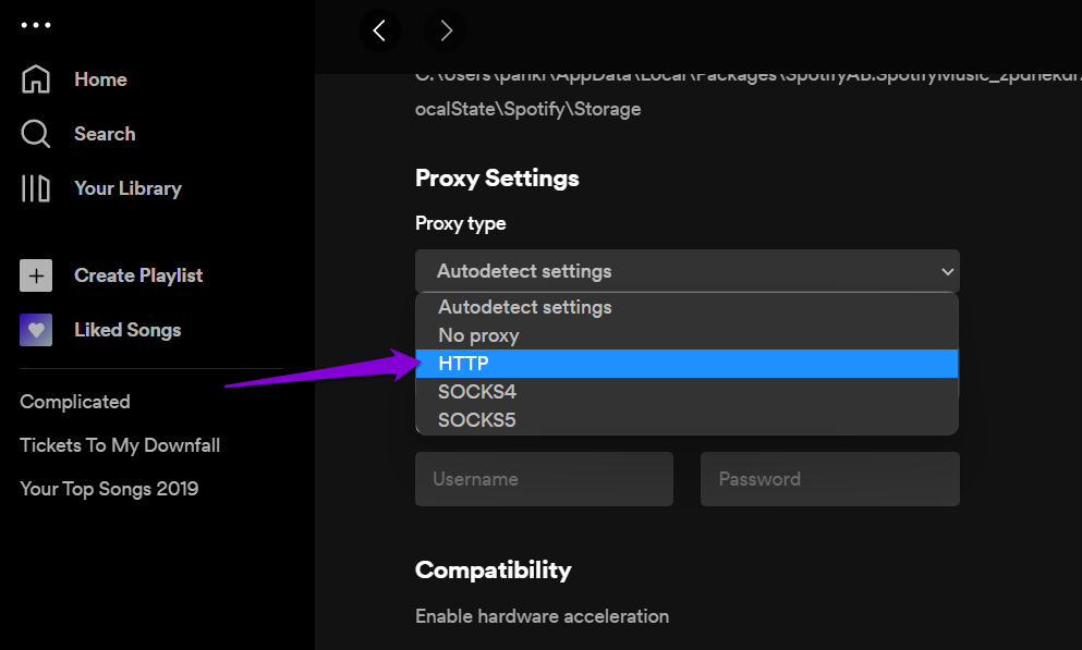 Change Proxy Settings in Spotify for Windows