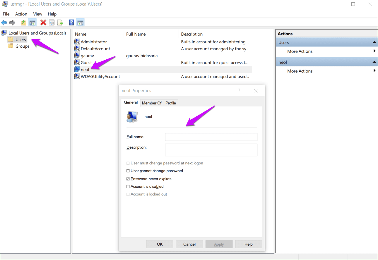 Change User Account Name in Windows 10 10