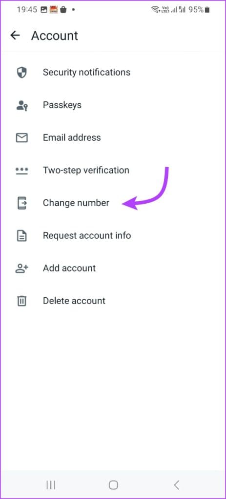 Select Change Number