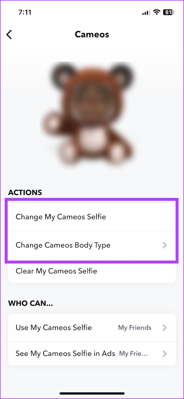 How to Change or Delete Your Cameo on Snapchat on iPhone and Android - 17