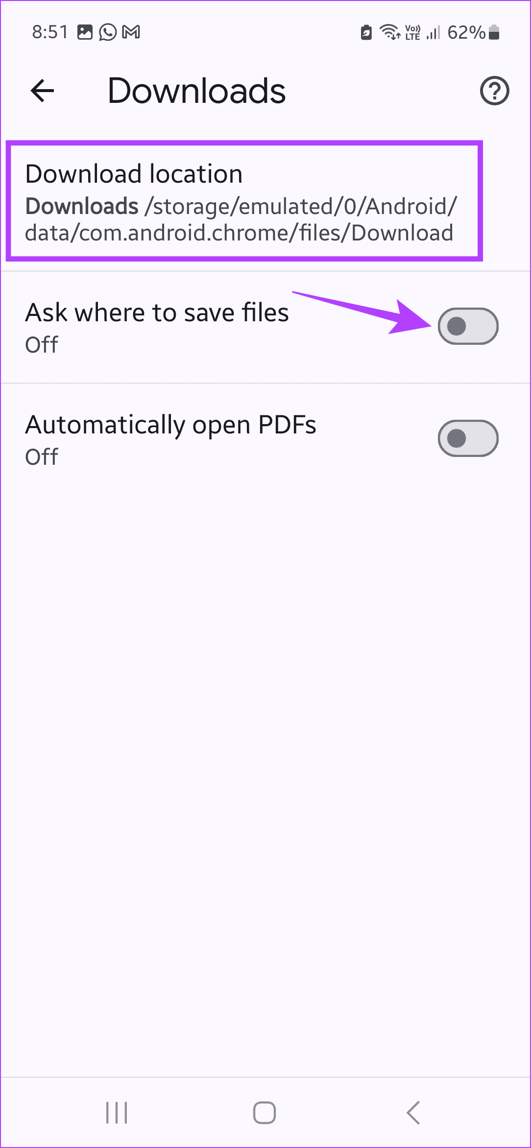 Change chrome Download location 