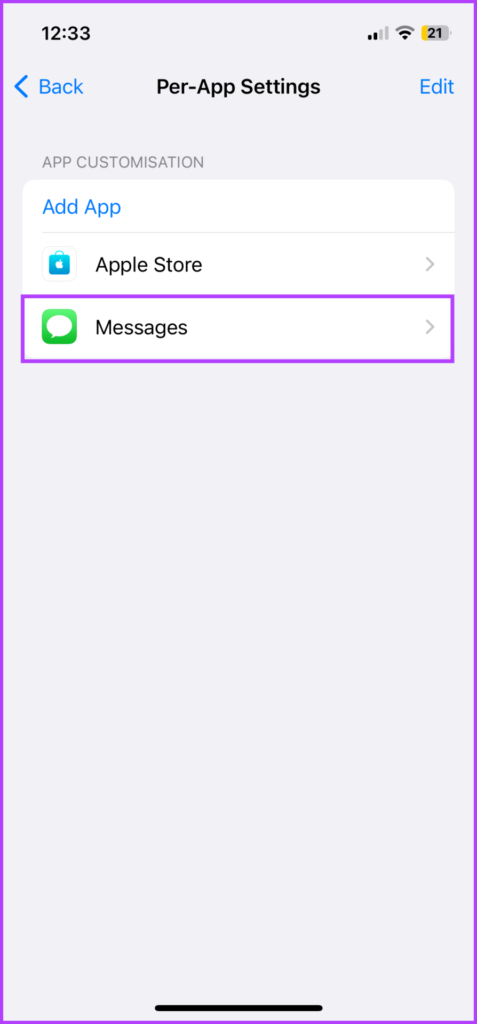 Select Messages to edit bubble color and fonts