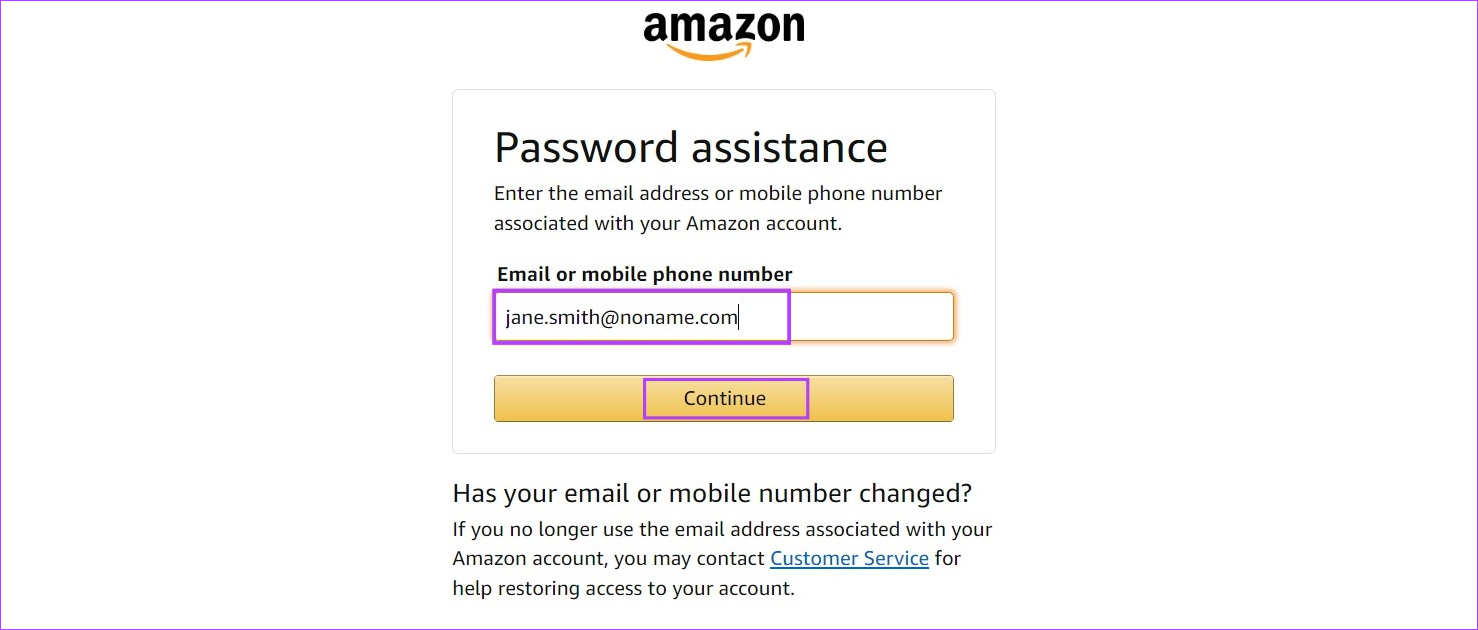 Enter your registered Amazon credentials