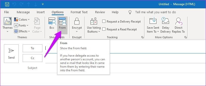 Change the From Address in Microsoft Outlook 4