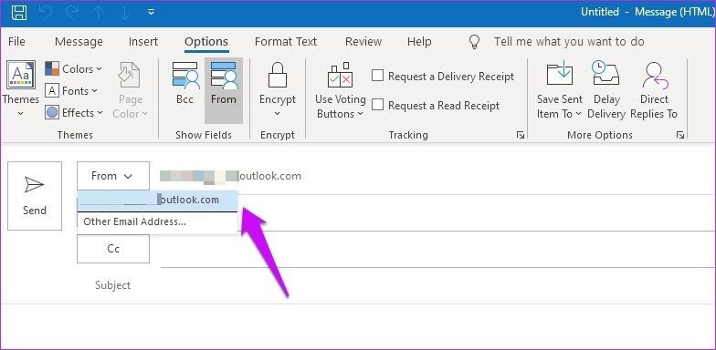 Change the From Address in Microsoft Outlook 5