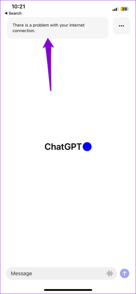ChatGPT App Internet Issue