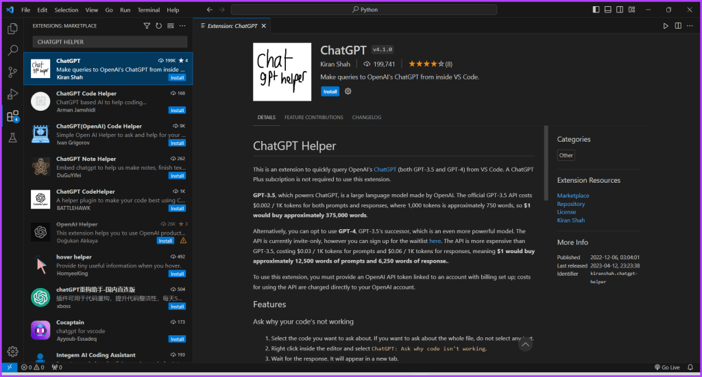 ChatGPT Helper Best ChatGPT Extensions for VS Code