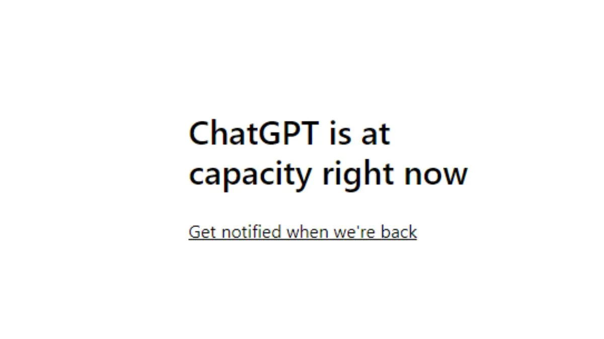Chatgpt در حال حاضر در ظرفیت است
