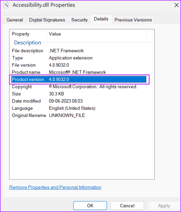 Check NET Framework Version using file explorer 