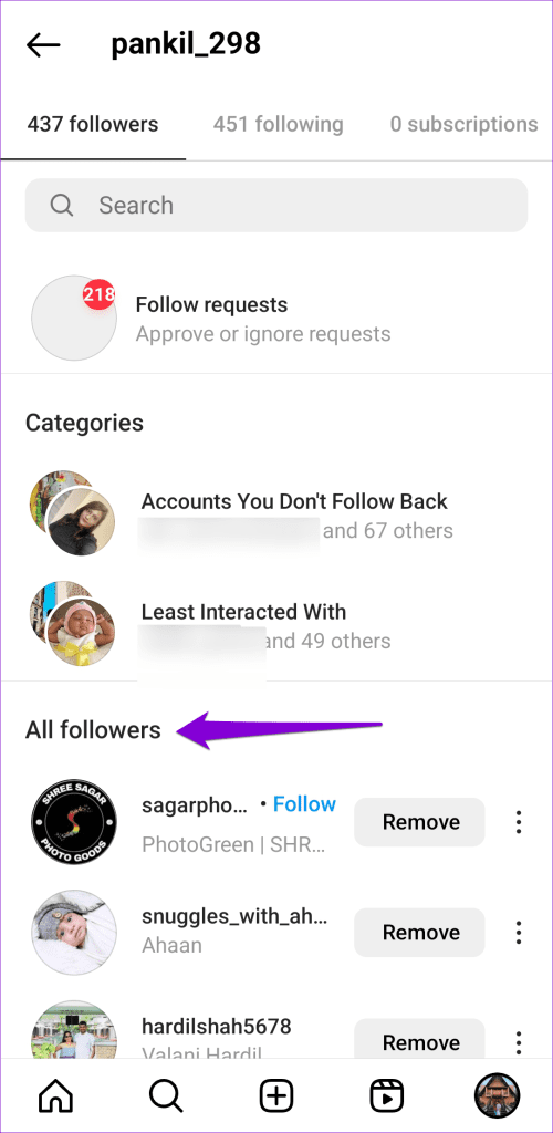 Check Recent Followers on Instagram App