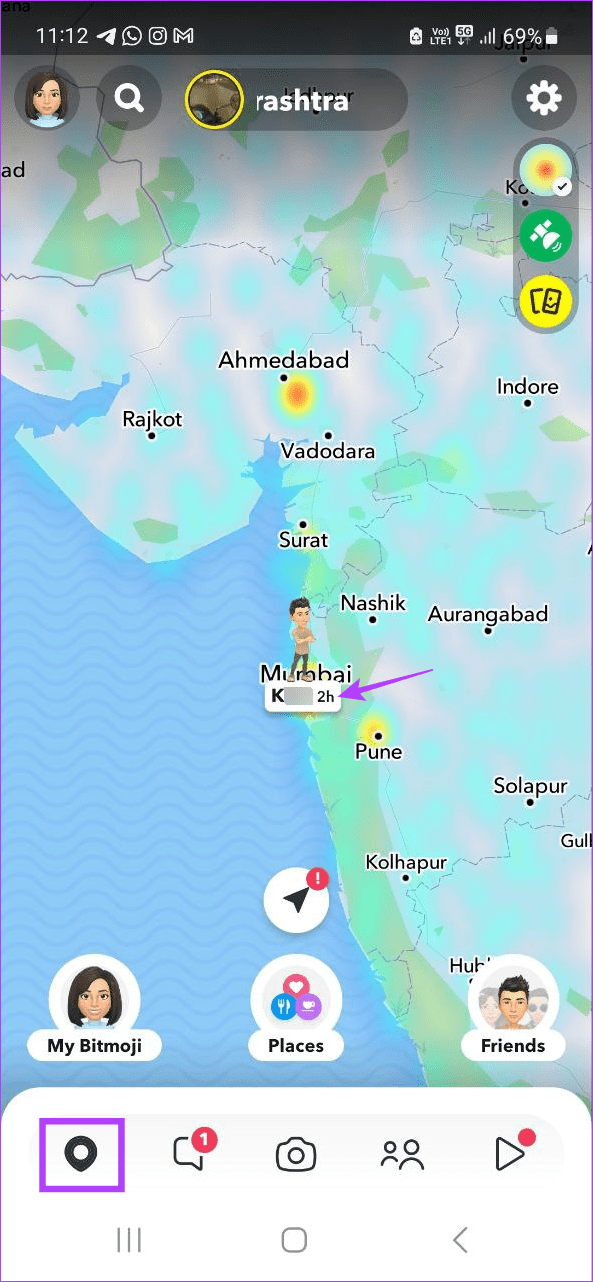 Check Snap map for last seen
