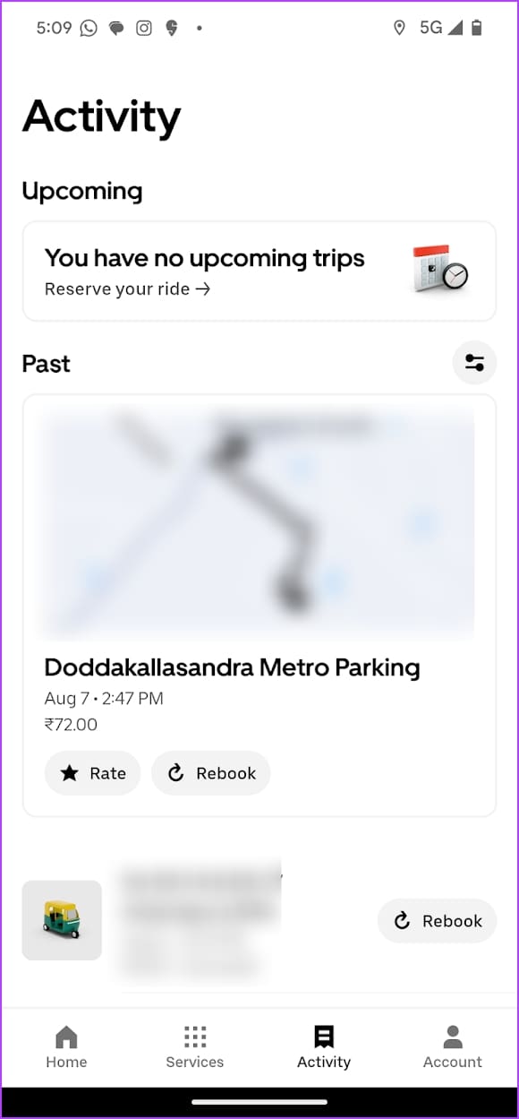 Check Your Uber Activity
