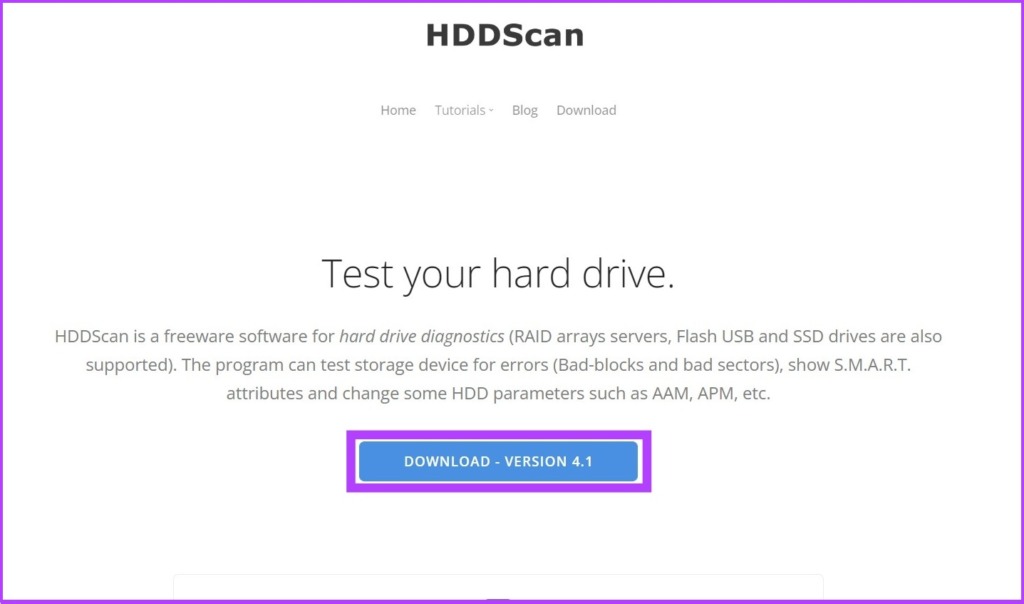 Download HDDScan software.