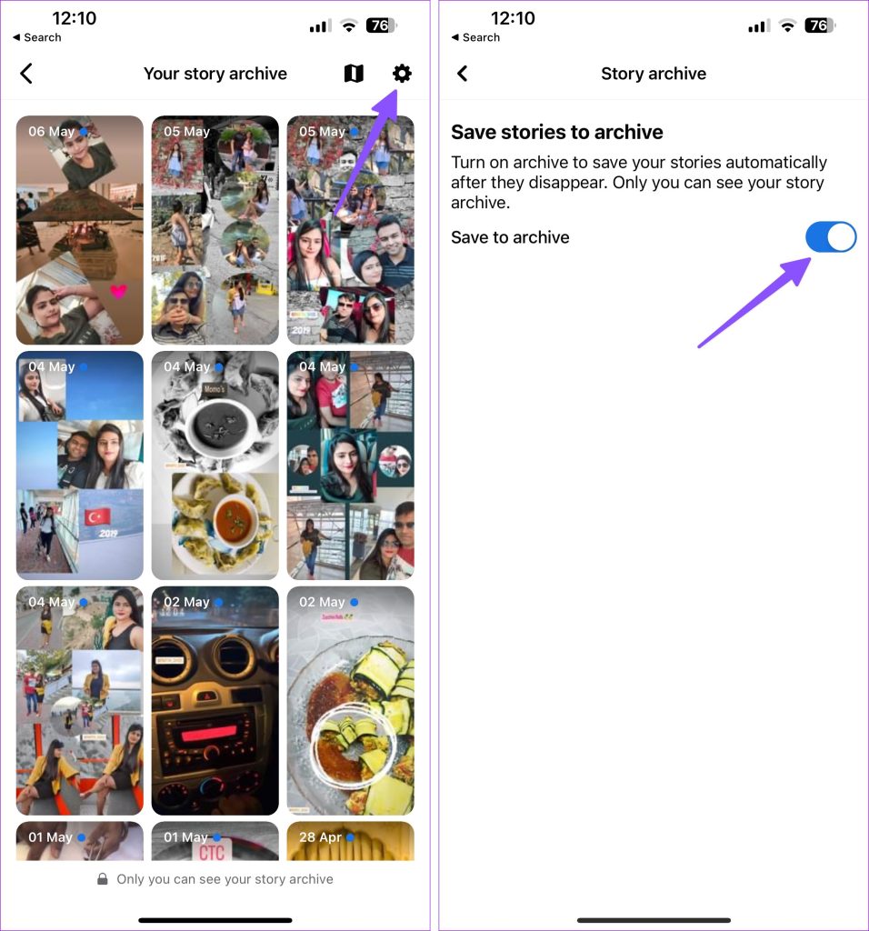 Disable save to archive for Facebook stories