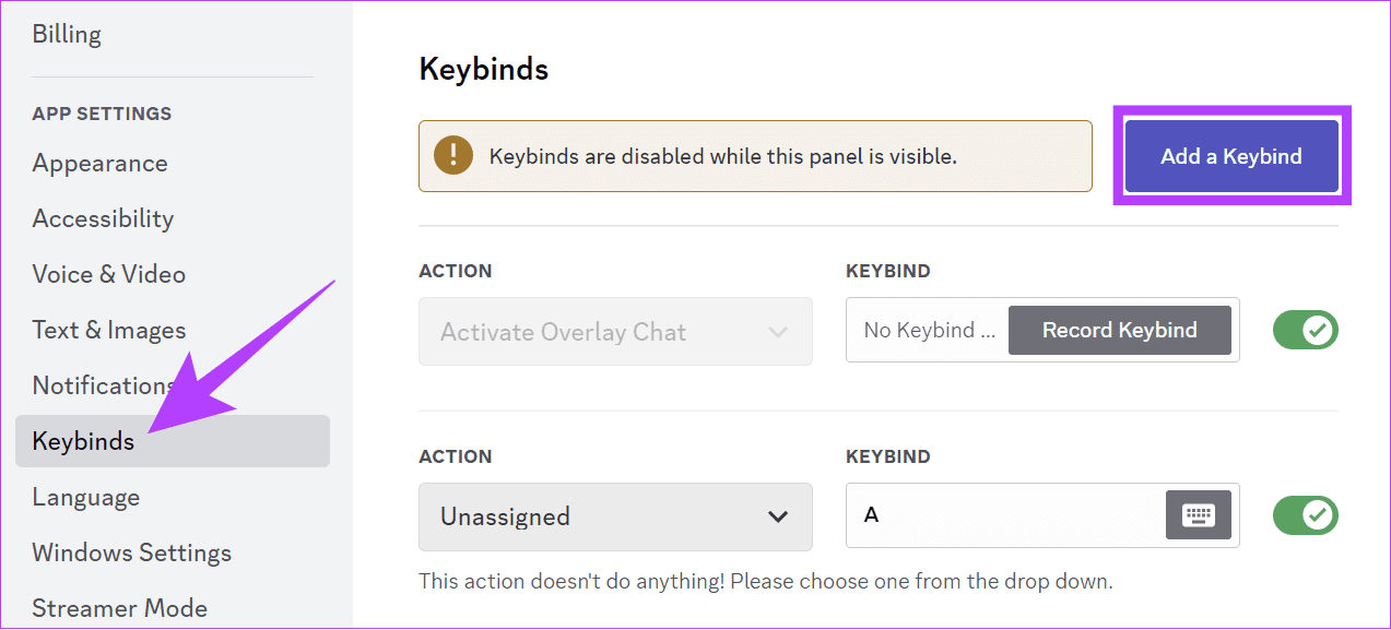 Choose Add a Keyblind