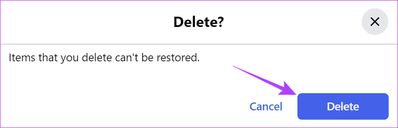 Choose Delete to confirm 3