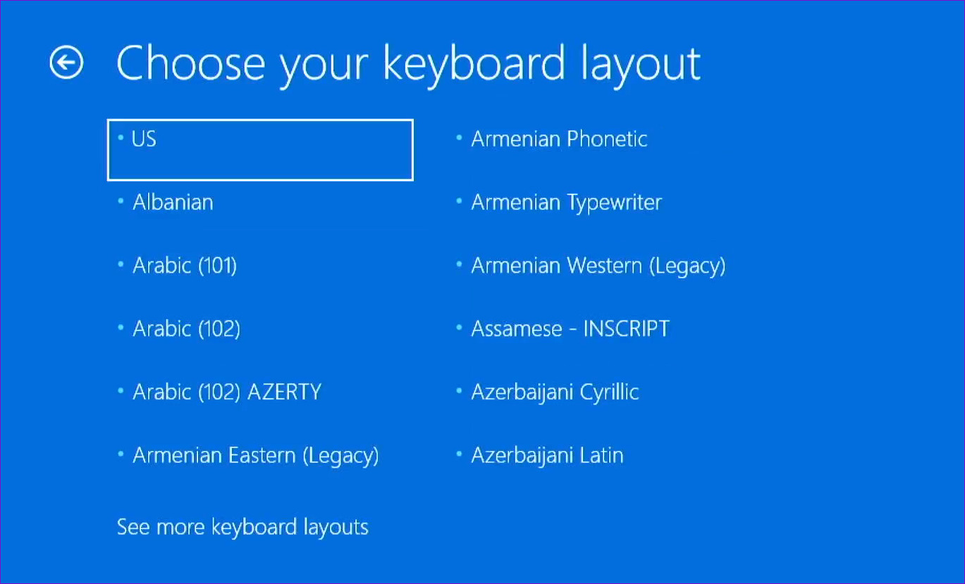 Виндовс 11 раскладка клавиатуры. Выбрать раскладку клавиатуры синий экран Windows 10.