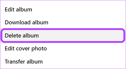Choose delete album