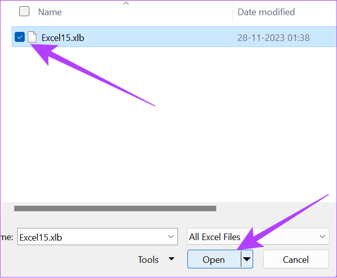 Choose the file and click Open