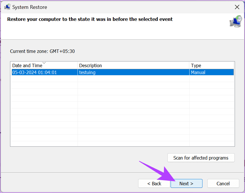 Choose the files and then click Next