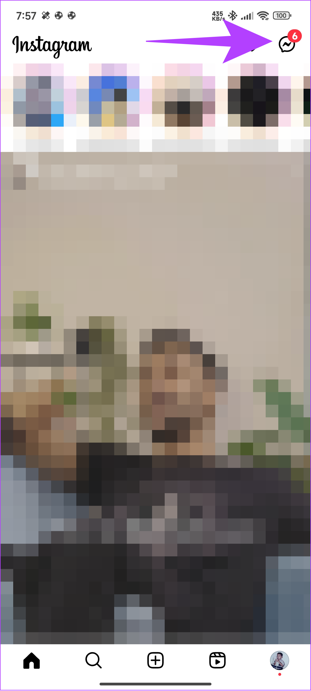 Choose the message button at the top right corner