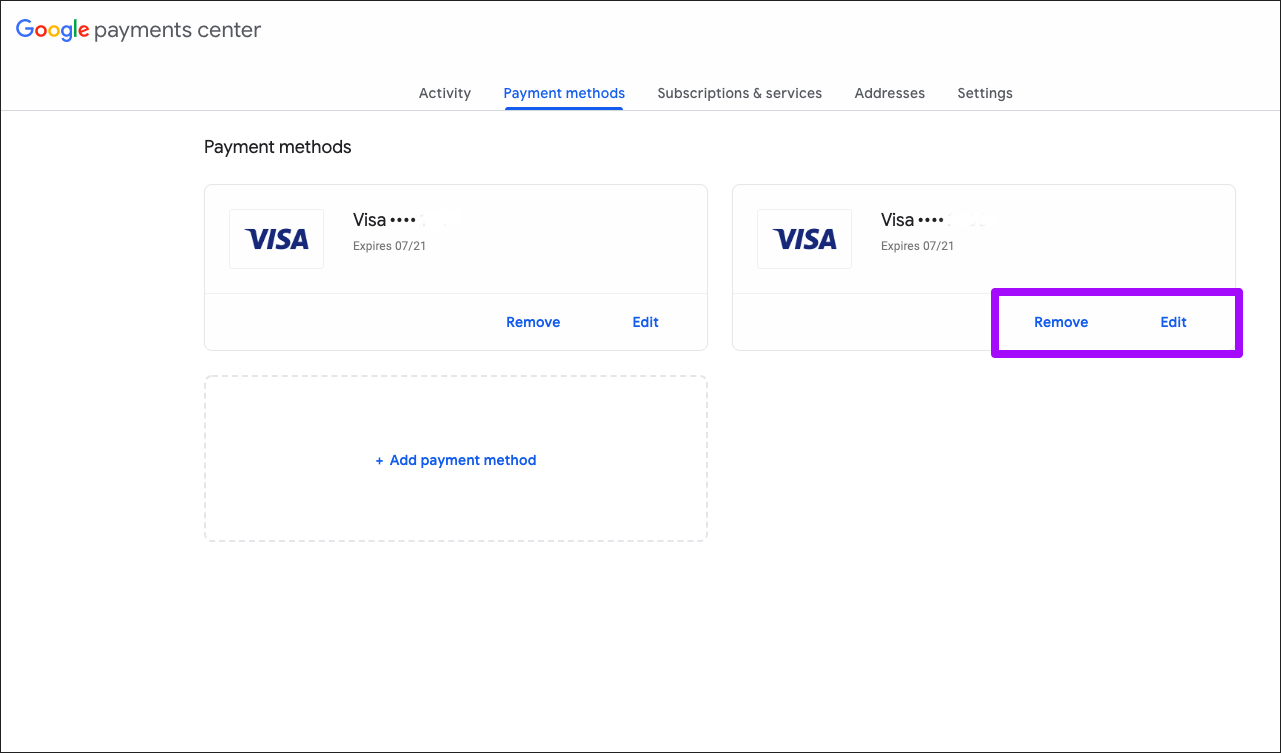 Chrome Add Delete Credit Card Info 6